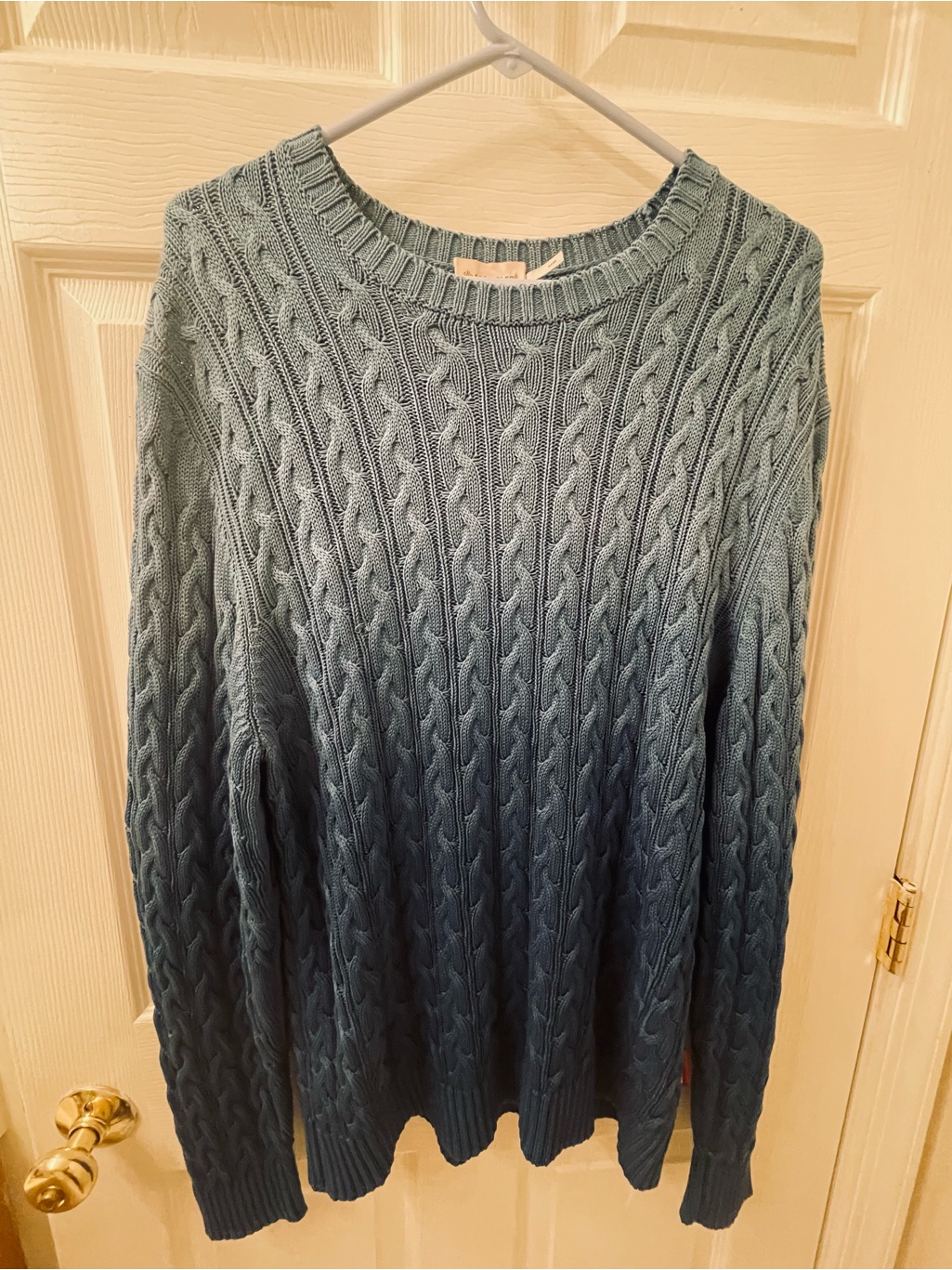 Moncler Sweater - Men's Cable Knit Crewneck - Blue - Xl - Office Sweater - Nwot